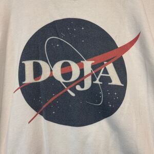 Doja Cat NASA Logo White Graphic Sweatshirt Unisex Medium Hip Hop Female Rapper